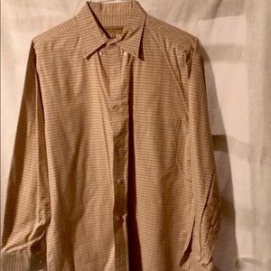 Tricots St Raphael Men’s Tan Checkered Button Up